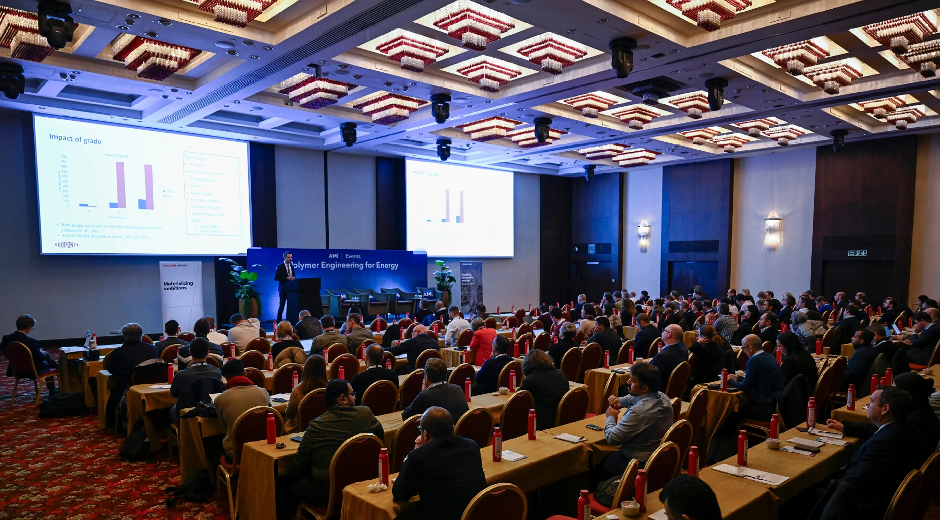 Conference room at AMI's Polymers Engineering for Energy 2023 event