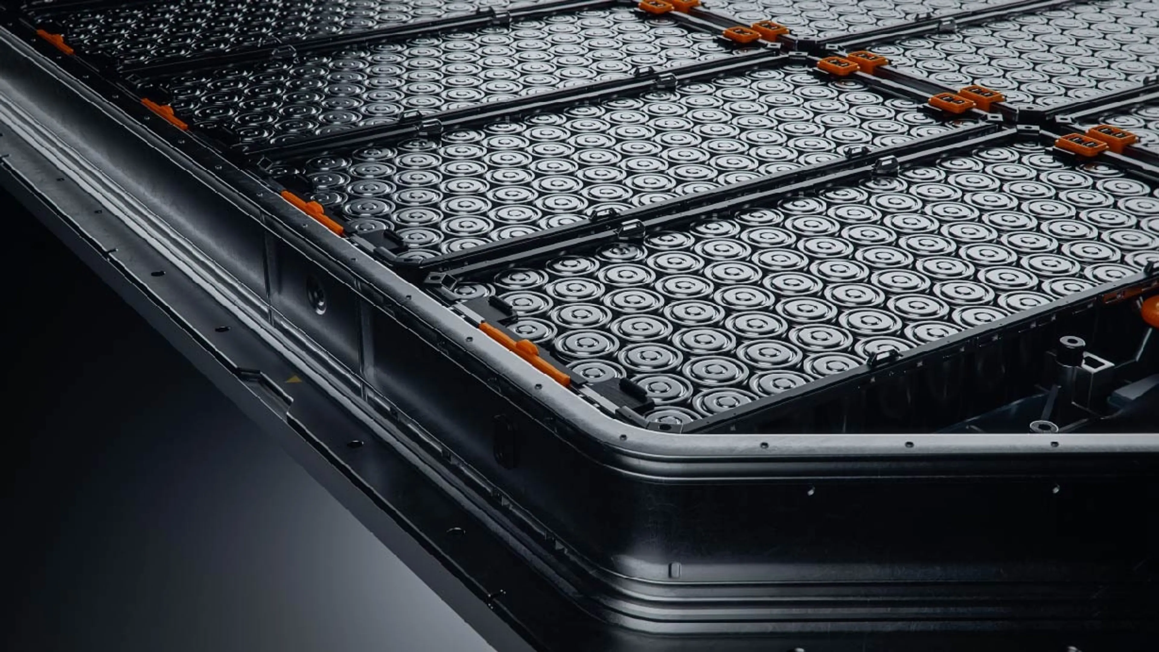 Close up of EV battery pack