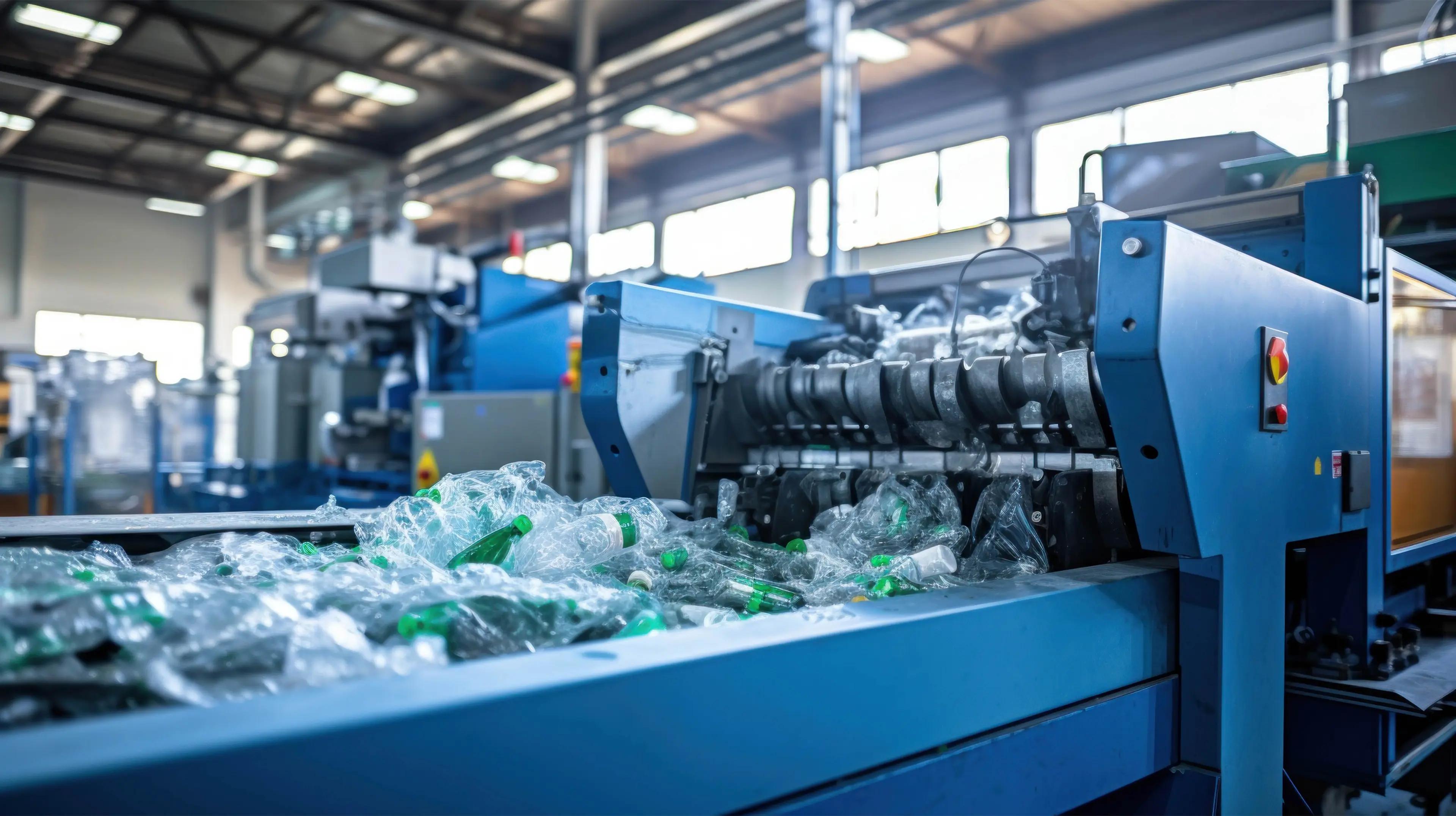 Photo of a plastics recycling grinder machine