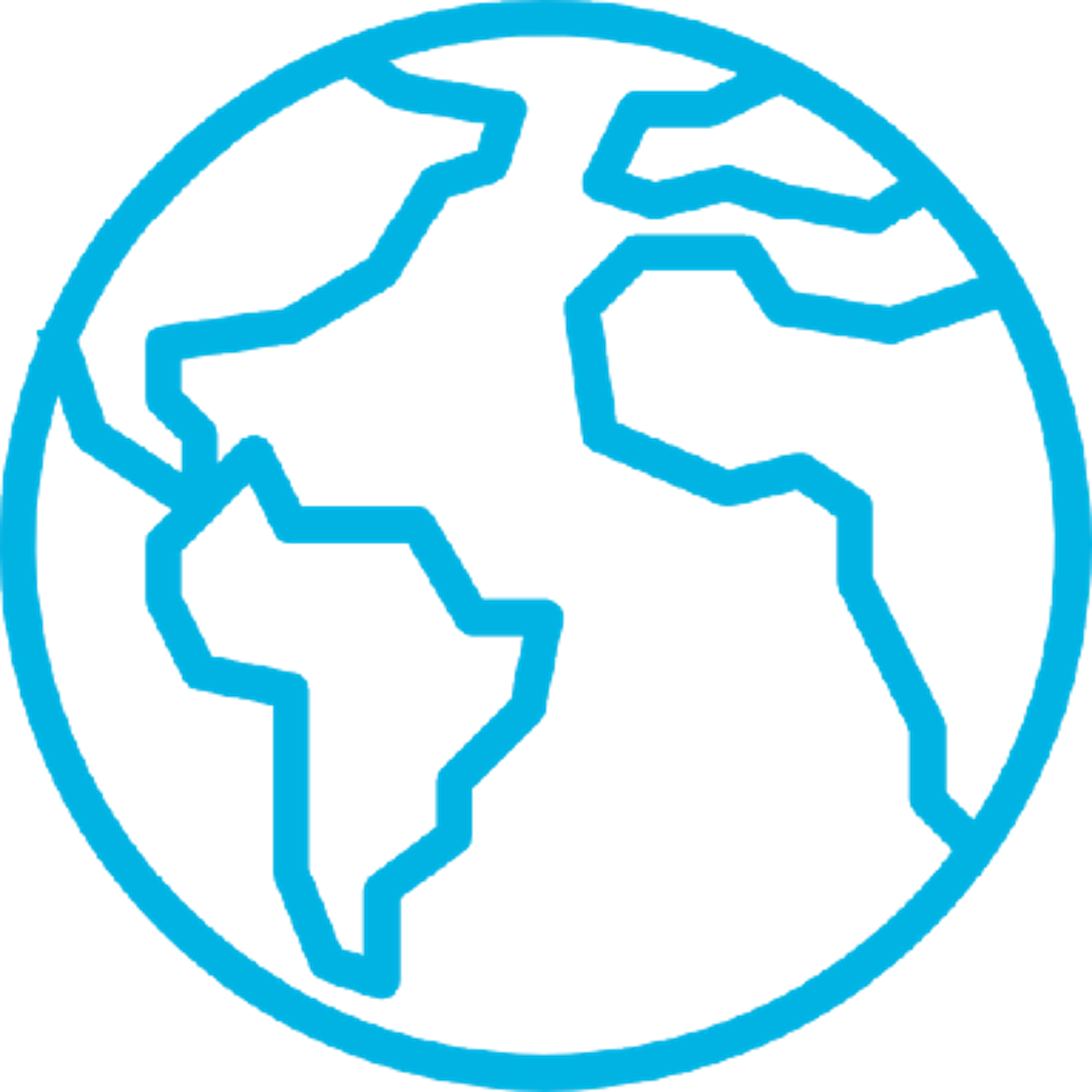 Icon of the globe in HEX00b3e3